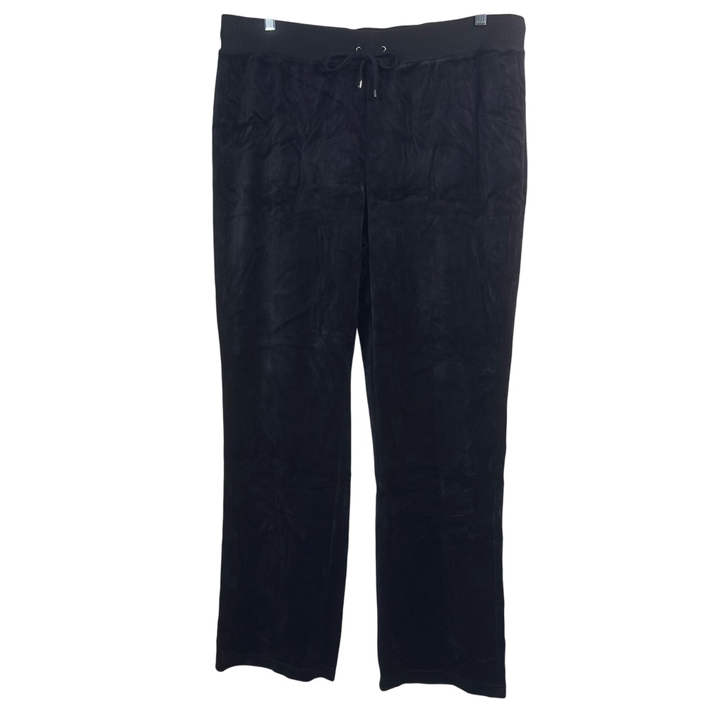 Two by Vince Camuto Womens XL Velour Lounge Pants Rich Black  Drawstring
